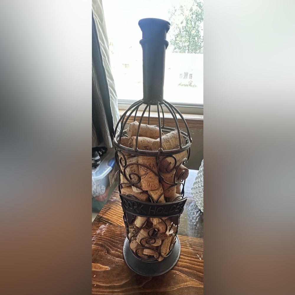 Rustic Brown Wine Cork Holder
